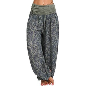 Pantaloni Harem Boho In Cotone | Stile Goa Hippie, Turchese, Taglia XL, Unisex