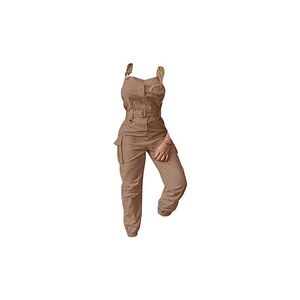 Salopette Donna In Cotone E Lino | Taglie Forti | Gamba Larga | Estivo Casual Con Bretelle - Foto 3