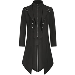 Cappotto Lungo Uomo Gotico Steampunk FEOYA - Frack Vintage Per Halloween E Cosplay - 2