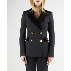 Elisabetta Franchi giacca blazer doppiopetto panna
