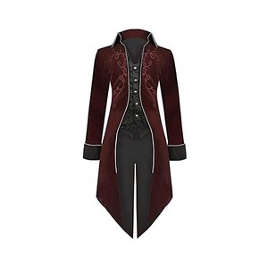 Giacca Lunga Vintage Medievale Di Halloween Abbigliamento Da Uomo Nero Gotico Steampunk Punk Trench Uomo Cappotto Da Cavaliere Guerriero Retrò Oversize - 8