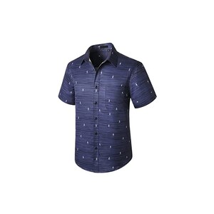Camicia Hawaiana Manica Corta Per Ragazzo In Cotone, Stampata, Abbigliamento Estivo Casual Per Vacanze E Spiaggia, Tabella Taglie Da 12 Mesi A 8 Anni