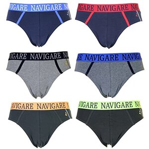 6 Pezzi Slip Uomo Navigare 324 con Elastico Esterno in Cotone Elasticizzato