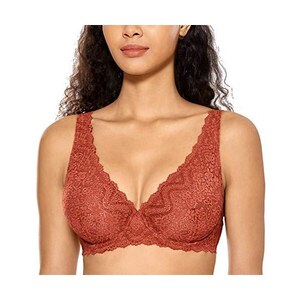 Dobreva Donna Reggiseno Pizzo Bralette Plunge Sexy Senza Imbottito Con Ferretto Zucca C Stileo It