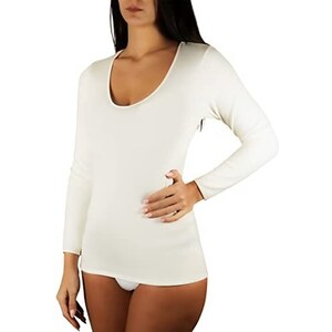Body Clessidra Spalla Larga In Lana E Cotone Per Donna - Made In Italy E-4510