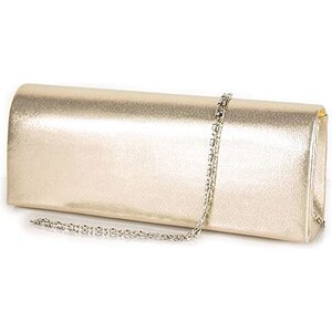Pochette Donna Elegante Oro Con Catenella - Borsetta Clutch Da Cerimonia E Serata - Foto 3