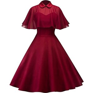 Abito Midi Donna Anni '50 Vintage - Senza Maniche, Linea A, Plissettato, Per Party - Foto 3