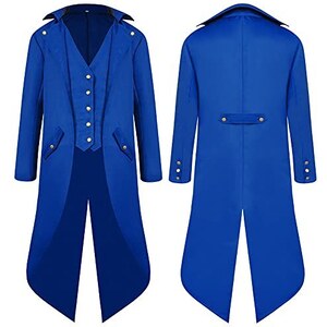 Giacca A Vento Lunga Uomo Liaddkv - Stile Vintage Punk Gotico, Cappotto Autunno Impermeabile - Foto 4