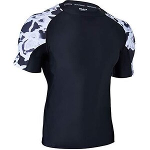 Hyperflex Rashguard Uomo Manica Corta – Protezione UV 50+ , Vestibilità Larga, Nero