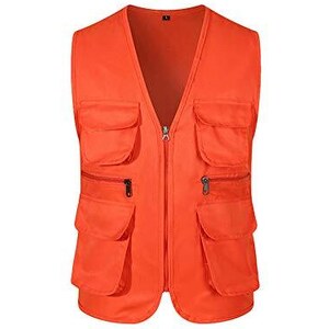 Gilet Da Pesca Uomo Multitasche | Giubbotto Smanicato Traspirante MJ16 | Cotone E Poliestere | Taglie Forti XL-6XL
