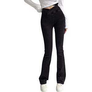 Fakanhui Pantaloni Invernali Donna Bootcut Foderati In Pile – Vita Alta Elasticizzata, Tasche, Caldi Per Ufficio E Casual - 4