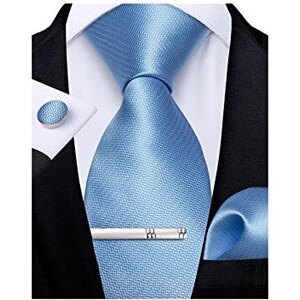 Alizeal Cravatta Da Uomo Tinta Unita E Fazzoletto Quadrato Per - Foto 2
