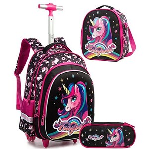 Zaino Trolley Per Bambina 3 In 1 - Con Borca Portapranzo E Portapenne, 24L, Per Scuola E Viaggi - Foto 10