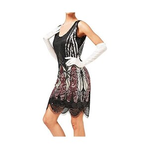 PengGengA Abito Da Donna Vintage Anni '20 Con Patta Con Frange Abito Da Ballo Latino Con Paillettes E Piume Di Paillettes Con Frange Rosa L 106638994