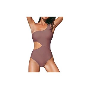 Cupshe, Costume da bagno intero contenitivo da donna, con volant e chiusura con lacci, Acqua, XL