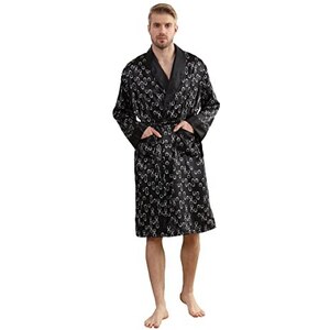 Accappatoio Uomo In Raso Di Seta – Vestaglia Lunga Kimono, Lusso Per Loungewear, Multicolore, Leggero