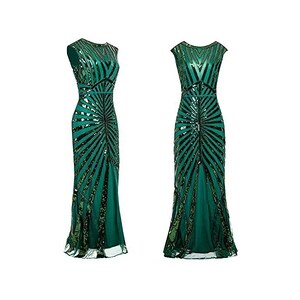 Abito Da Ballo Donna Con Paillette E Gonna Avvolgente - Senza Maniche, Elegante