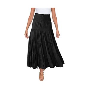 Annebouti - Maxi gonna da donna in stile boho, a vita alta, a