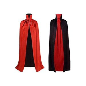 Papapanda Mantello Da Vampiro Per Bambini Con Gilet E Colletto Alto, Nero E Rosso, Per Halloween E Carnevale, Taglia 128