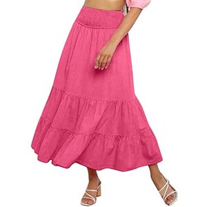 CUPSHE Gonna Da Donna Con Stampa Floreale, A Vita Alta, Con Spacco Laterale, Linea Ad A, Elegante, Da Spiaggia, Con Cerniera, Blu, XS - Foto 7