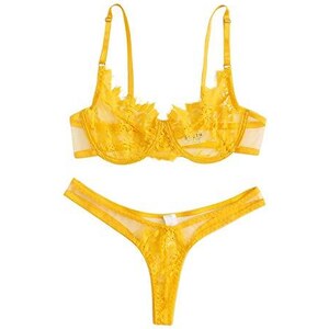 Completo Intimo Set di Reggiseno Push up in Pizzo