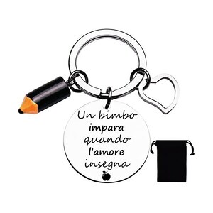 Portachiavi Personalizzato "Super Maestro" In Legno - Regalo Per Insegnante Fine Anno Scolastico - 2