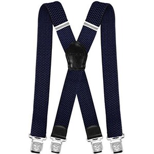 Bretelle Uomo A Y Con Clip Metalliche, In Similpelle Nera - Nuove Senza Etichette