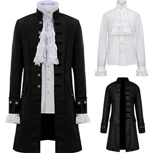 Generic - Giacca da donna Steampunk, stile gotico, vittoriano, retrò, lungo costume da Halloween, medievale, Nero, S (Unisex Small