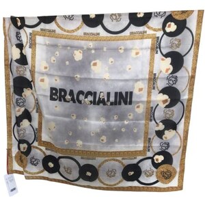 Superbe Foulard tour de cou BRACCIALINI 100% soie TBEG vintage scarf