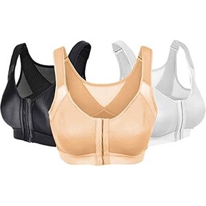 Reggiseno Posturale A Copertura Totale Con Chiusura Frontale - Nero, Taglia 2L, Per Running, Yoga E Fitness, Con Pannello In Pizzo - 4