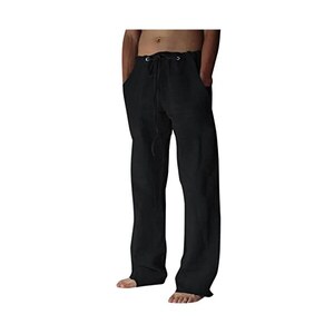 Kobilee Pantaloni Uomo Estivi Yoga Harem con Tasche Pantaloni Lino Eleganti  Fantasia Leggeri Pantaloni Tuta Coulisse Cotone Pantaloni Elasticizzati  Taglie Forti Pantaloni Larghi Spiaggia 