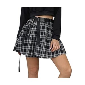 Gonna Gotica Nera Pieghettata Con Cintura Gothic Lolita
