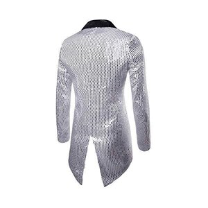 Giacca Uomo Con Paillettes Lucide - Frack Glitterato Per Matrimoni, Feste, Capodanno - Slim Fit