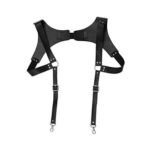 Bretelle In Pelle Uomo Y Back | Regolabili Con 4 Clip Metalliche, Marrone, Vintage Per Matrimonio - 2
