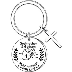 YJYJZX Regalo per Madrina Battesimo,Regalo Madrina Cresima Portachiavi,Regali Madrina Compleanno/Natale,Portachiavi Donna Regalo Originali Per Madrina Natale (2