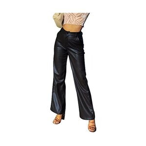 Pantaloni In Ecopelle Donna Vita Alta - Stile Gotico Y2K Gamba Larga | ORANDESIGNE - Foto 2