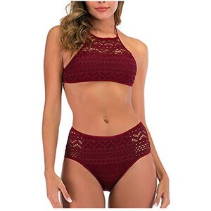 Floerns Costume Da Bagno Donna Vita Alta Con Rete – Taglie Forti (0XL-3XL) – Bikini Rave