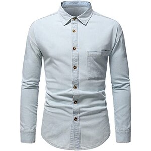HISDERN Camicia Uomo Maniche Lunghe Slim Fit Con Colletto A Contrasto - Tessuto In Cotone Traspirante - Camicia Formale E Casual - Colore Rosa, Taglia 4XL