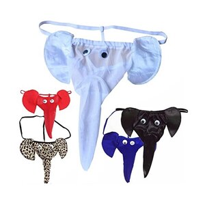 Perizoma Uomo Sexy A Stile Animale - Elefante Con Orecchie Rosse, Taglia Unica, In Tessuto Morbido E Elastico