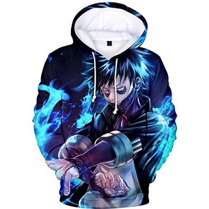 Pullover My Hero Academia Felpa Con Cappuccio New 3D Felpa A Maniche Lunghe Carina In Bianco E Nero Top Felpa Con Cappuccio Da Uomo/Donna Cartoon Element (M,color 01