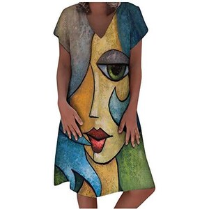 BDUBZ Abiti Da Donna Eleganti Da Donna Casual O-Collo Estate Manica