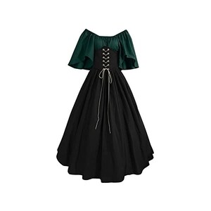 Abito da principessa vittoriano, da donna, cuciture in pizzo, Lolita francese, abito da cortile vintage rinascimentale, abito da torta a maniche svasate, lunghezza del pavimento, tradizionale costume