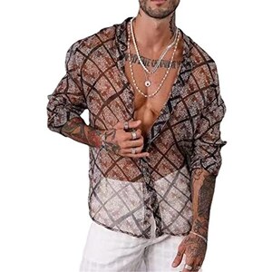 Caxndycing Canottiera da uomo sexy a rete da pesce, trasparente, con cappuccio, per allenamento muscolare, in rete trasparente, top in garza, crop top, lingerie clubwear, gilet senza maniche, Nero , M