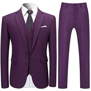 Allthemen Herenkostuum, slimfit, 3-delig modern pak, zakelijk, bruiloft