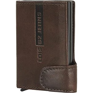 Portafoglio Uomo Slim In Pelle Sintetica Marrone | Con Tasca Portamonete Lampo E 9 Scomparti Per Carte | Leggero E Compatto - 5
