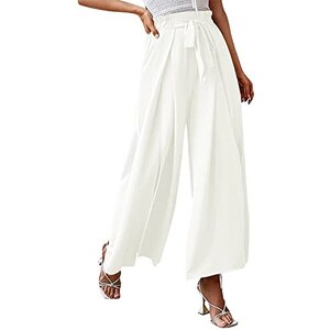 Pantaloni Palazzo Estivi Donna - Vita Alta, Larghi, In Poliestere Elastan, Comodi E Leggeri - Foto 7