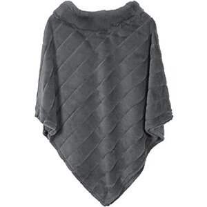 Mantella poncho a collo alto Nero 100% cashmere