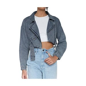 Giacca Di Jeans Donna Corta - Denim Basic Con Tasche, Moda Primaverile, Taglie Asia (Prendi Più Grande) - Foto 8