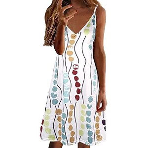 SoLu DAY8 Abiti Donna Estivi Eleganti Sexy Vestito Longuette da Donna con Scollo a V Floreale