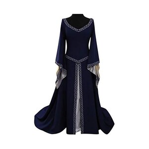 MeiLyviba Abito gotico, da donna, per Halloween, carnevale, medievale, stile medievale, stile